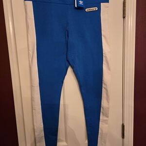 NWT Adidas Women's Blue and White Leggings